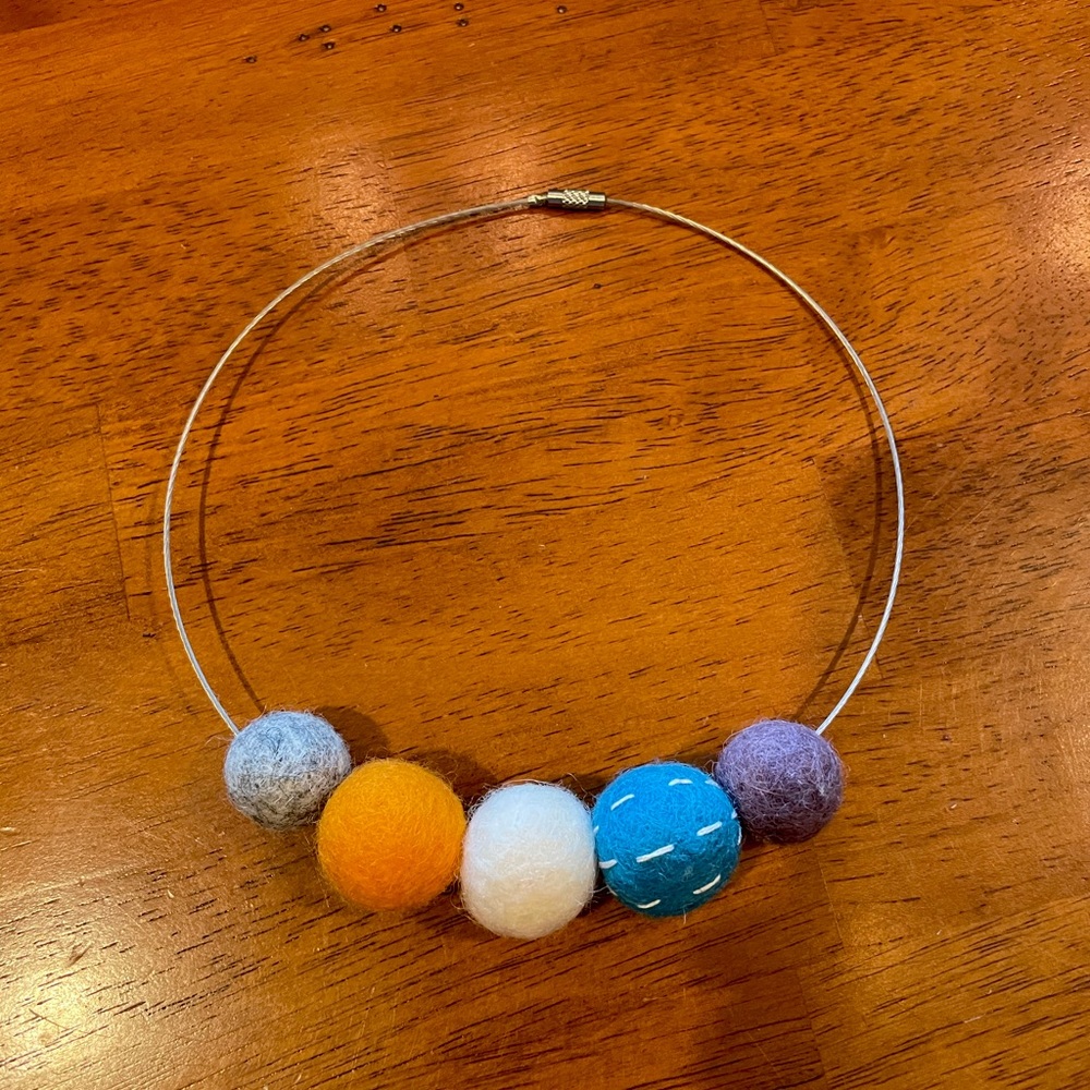 Felted Necklace Handmade By AK Artist Room With Shrooms